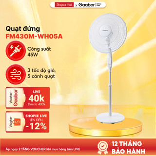 Quạt cây đứng Gaabor FM430M-WH05A xoay tự động tuần hoàn có 3 chế độ gió tùy chỉnh - Hàng chính hãng