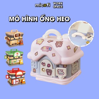 Mô Hình Heo Đất Micofi Để Bàn Mini Hộp Đựng Tiền Tiết Kiệm Nhà Ống Có Khóa Nhựa Mini Quà Lưu Niệm Decor Tiện Lợi