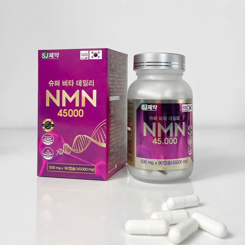 Viên Uống NMN SJ PHARM 45000 mg - Siêu VITAMIN Cải Thiện Sức Khoẻ Và Làn Da (Hộp 90 viên)