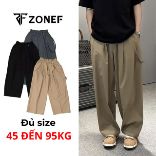 Quần Ống Rộng Vải Gió Mát, Quần Vải Suông Nam Nữ Cạp Chun Phong Cách Hàn Quốc By ZoneF Official ( QFR )