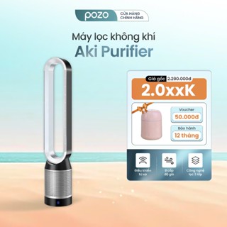 Máy lọc không khí tích hợp quạt không cánh POZO - Aki Pur 9 cấp độ gió, tạo ion âm, lõi lọc HEPA H13