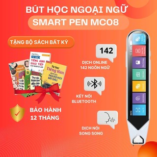 Bút phiên dịch ngôn ngữ 2025-Smart Pen MC08-Dịch nói,Quét scan 142 ngôn ngữ,Chụp ảnh,Luyện tập-TẶNG BỘ SÁCH NGOẠI NGỮ