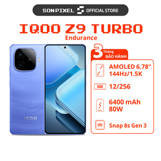 Điện thoại vivo iQOO Z9 Turbo Endurance, Snapdragon 8s Gen 3, Ram 12/256GB, Pin 6400mAh. SonPixel