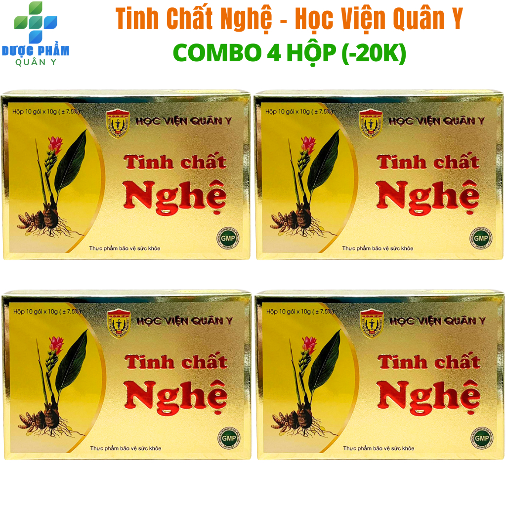 4 Hộp Tinh Chất Nghệ Học Viện Quân Y Giúp Giảm Đau Viêm Loét Dạ Dày Tá Tràng, Ợ Chua, Giúp Đẹp Da