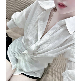 Áo Sơmi Đũi Xoắn Eo Hot Hit