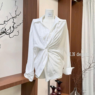 Áo Sơmi Đũi Xoắn Eo Hot Hit