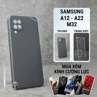 Ốp lưng Samsung A12, A22, M32 4G/5G Pancase màu đen | Ốp điện thoại SS galaxy dẻo bảo vệ camera đt sámung toàn diện