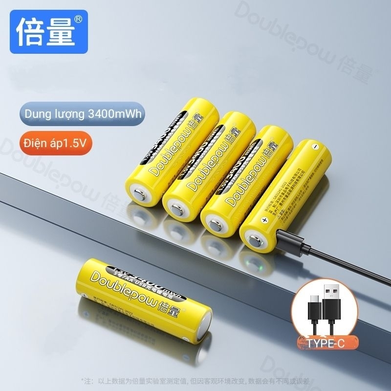 Pin sạc 1.5V aa 3400mWh có cổng Type-C dung lượng cao (Tặng cáp sạc)