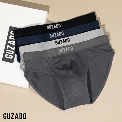 Combo 3 Quần Lót Nam GUZADO Mẫu Brief Cotton, 2 Lớp Lót, Kháng Khuẩn, Thấm Hút Cực Tốt CB3GBF-CB3GIBF25A001