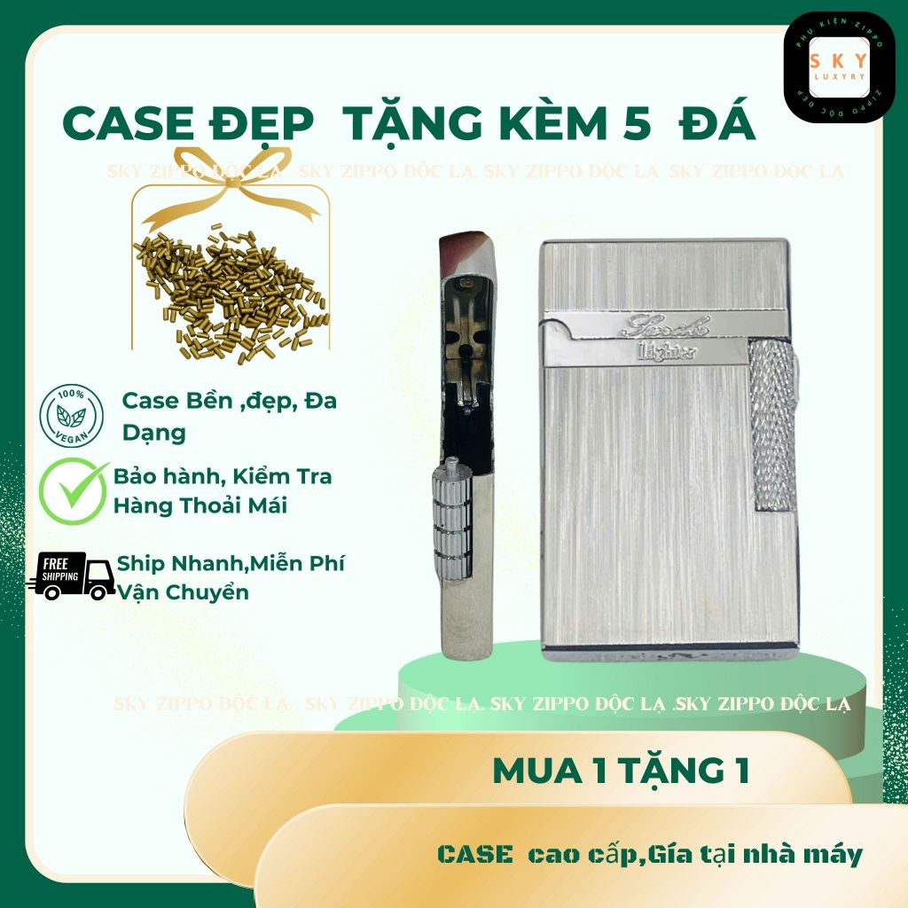 Case Dupont độc lạ, BẠC XƯỚC 2 CHẾ ĐỘ SỊN ,tặng 5 đá zippo (DPBACXUOCX) Không Bao Gồm Nhiên Liệu