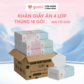 Thùng 16 gói giấy ăn cao cấp Gumi 3 lớp / 4 lớp mềm mịn, tiện lợi Khăn Giấy để Phòng Khách