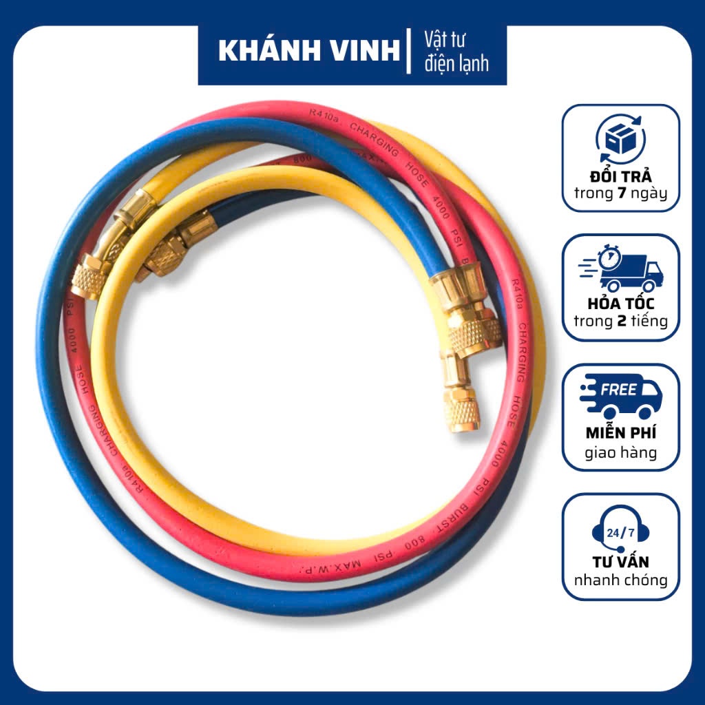 [Hàng zin] Dây Nạp Gas Hongsen R22 - R410 dài 1m, Dây nạp gas điều hòa máy lạnh R22 - R410