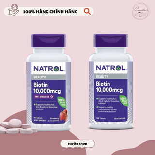  Viên uống và kẹo ngậm hỗ trợ mọc tóc giảm rụng Natrol Biotin 