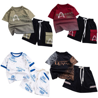 [Size 10kg - 55kg] Bộ thun cotton loang phong cách Hiphop bé trai