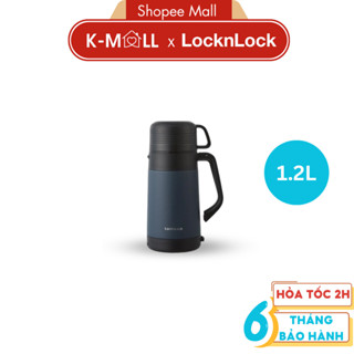 Bình giữ nhiệt LocknLock cỡ đại LHC1484 1,2L Màu Xanh Navy - có quai xách, nắp làm cốc nước - K-MALL