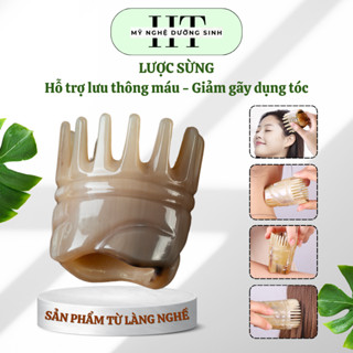 Lược sừng chải tóc spa massage gội đầu dưỡng sinh, mát xa đầu. kích thích mọc tóc, giảm rụng hiệu quả