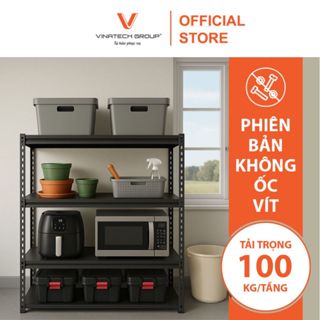 Kệ V Thông Minh 4 Tầng Vinatech D1000/1200xR400xC1500 Kệ Mâm Tôn, Kệ Để Đồ Đa Năng Tải Trọng Lớn Tới 100kg, Kệ Sắt V