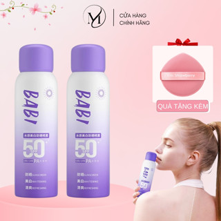 Xịt chống nắng BABI Chính Hãng Nâng Tone Kiềm Dầu Không Lem SPF50 PA++++ Dùng Cho Da Mặt và Body