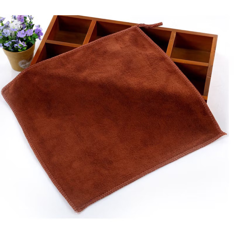 10 Khăn nail, khăn lau bàn bếp Microfiber KT 30x30 siêu mềm mịn THẤM HÚT TỐT  không bị ra bụi bông