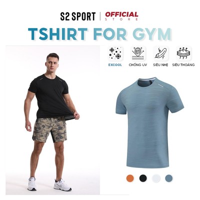 Áo thun nam cổ tròn S2 SPORT thể thao công nghệ EXCOOL mát thoáng khí thoải mái vận động - STS11