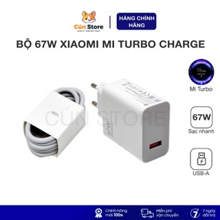 Bộ sạc Xiaomi Mi Turbo 67W sạc siêu nhanh cho Mi 13T, Mi 14T, Redmi K40 bóc máy | Bảo hành 6 tháng