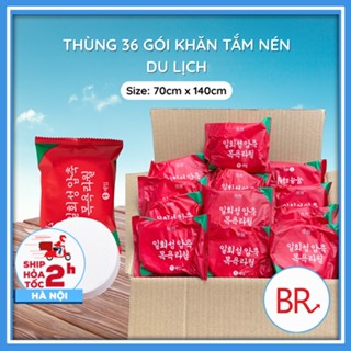 Sỉ 1 Thùng 36 Viên Khăn Tắm Nén Du Lịch Dùng Nhiều Lần - Khăn Tắm Nén Cotton Khách Sạn,Combo Đồ Du Lịch