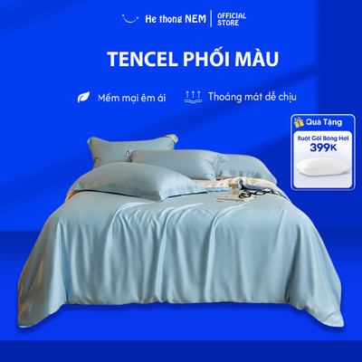 Bộ Chăn Ga Gối Tencel 80S 5 Món He thong NEM Lụa Tencel Set Chăn Ga Nệm Sang Trọng Cao Cấp