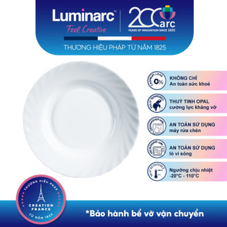 Bộ 6 đĩa sâu thuỷ tinh luminarc trianon trắng 23cm- lutrn3646