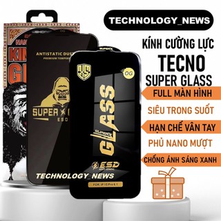  Kính cường lực Super Glass cho Tecno Spark 20  20C  30C  Pova 5  Camon 20 pro  Go 2023 2024  10 pro 