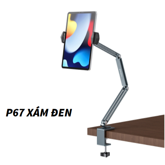 P67 Giá đỡ ipad điện thoại, máy tính bảng, kẹp đầu giường, cạnh bàn  đa năng xoay 360 độ | SiziBox