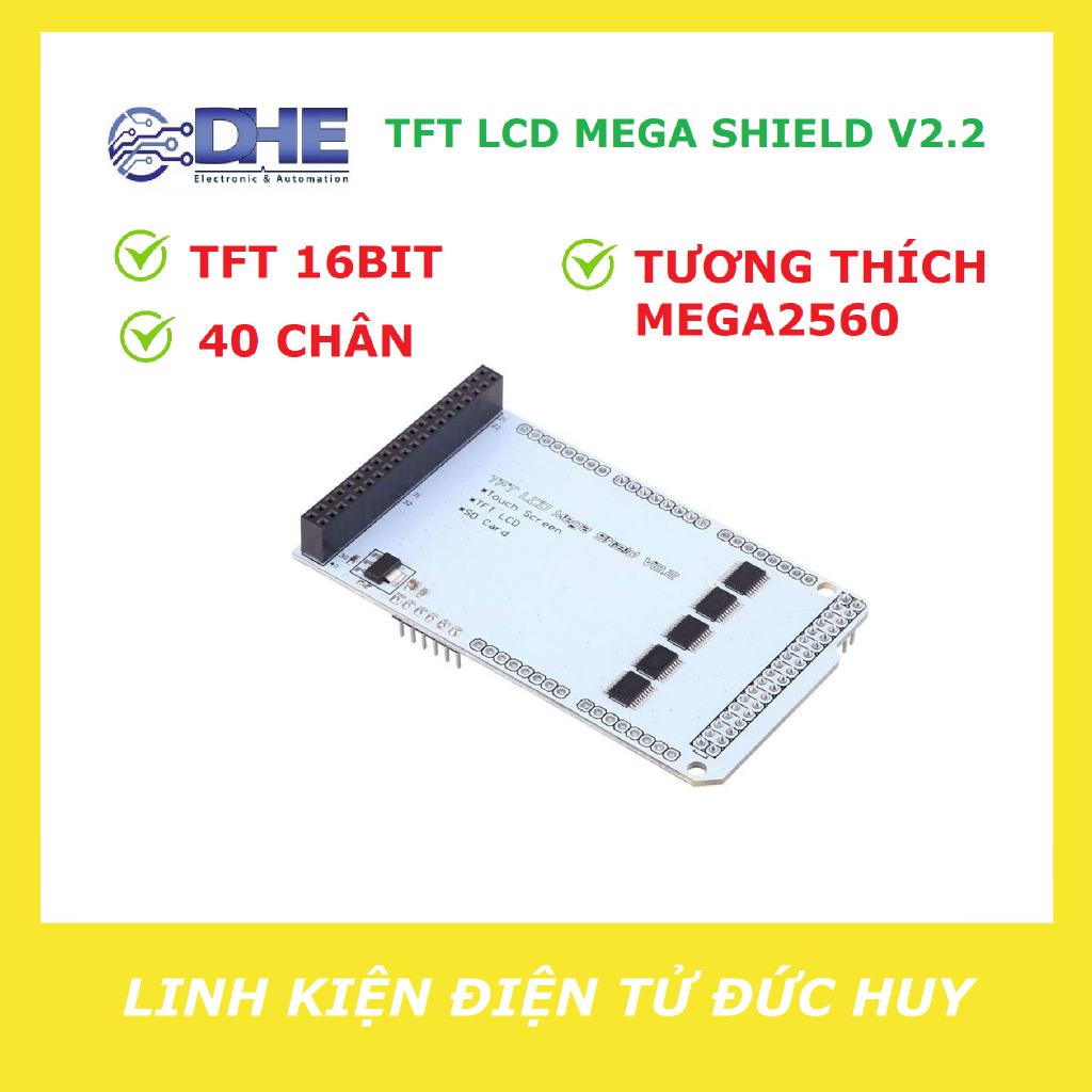 TFT LCD MEGA SHIELD V2.2 DÀNH CHO TFT 16 BIT 40 CHÂN