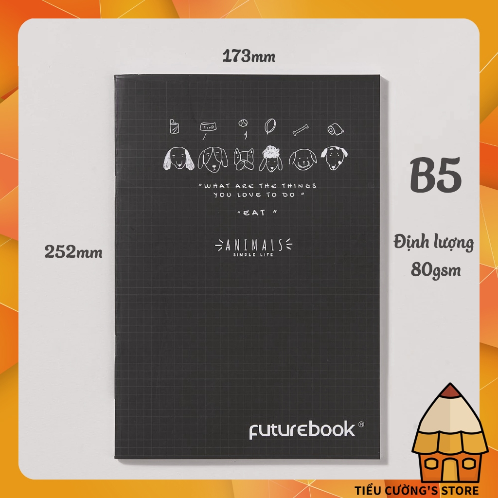 Tập Sinh Viên B5 Futurebook cao cấp ANIMALS Ô LY NGANG - 200 Trang - 80 gsm