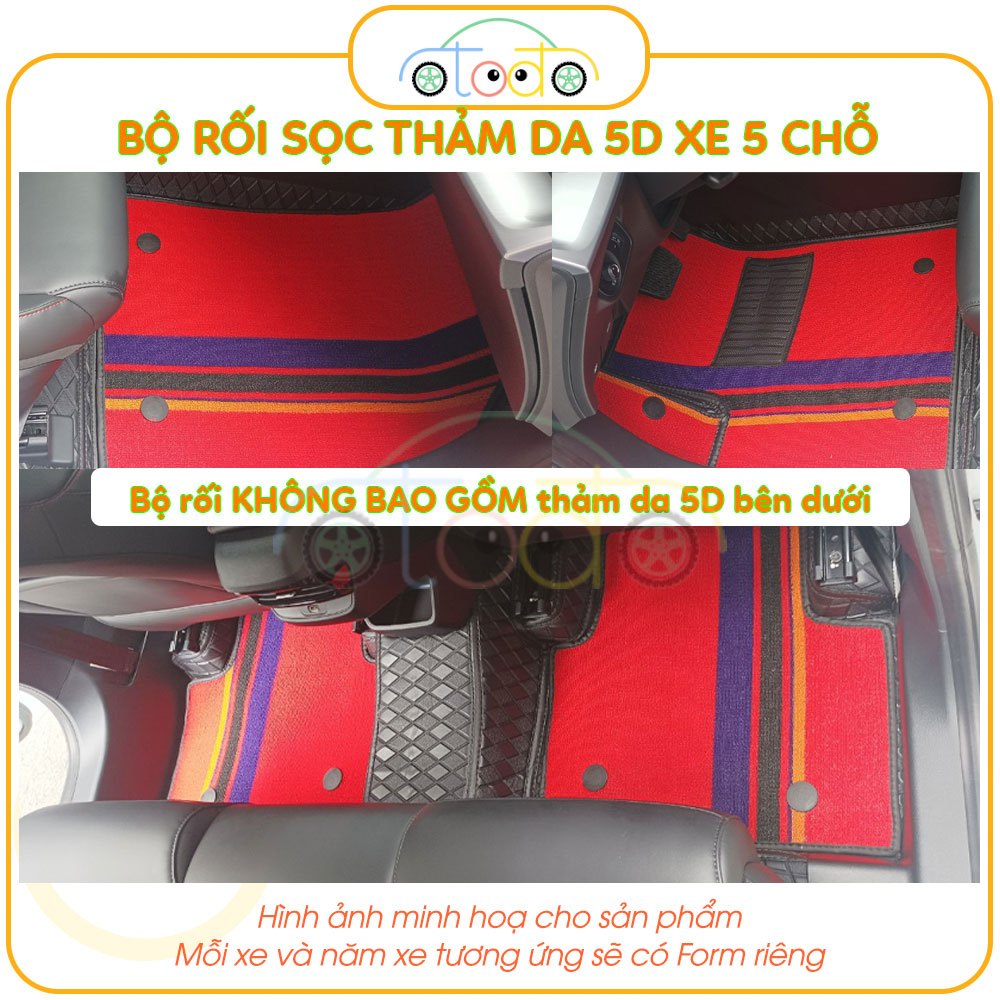 Bộ thảm rối sọc qua ngựa dành cho xe 5 chỗ Volkswagen Atlas năm 2017-2021 theo form thảm da