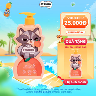 Sữa Tắm Gội ETSUKO Hương Momo Đào Nhật 400ml Dưỡng Ẩm Dịu Nhẹ Kháng Khuẩn Bảo Vệ Cho Bé, An Toàn Cho Da Nhạy Cảm