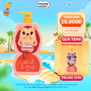 Sữa Tắm Gội ETSUKO Hương Táo Fuji Nhật 400ml Dưỡng Ẩm Dịu Nhẹ Kháng Khuẩn Bảo Vệ Cho Bé, An Toàn Cho Da Nhạy Cảm