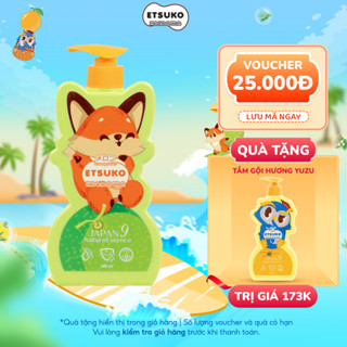 Sữa Tắm Gội ETSUKO Hương Dưa Lưới Nhật 400ml Dưỡng Ẩm Dịu Nhẹ Kháng Khuẩn Bảo Vệ Cho Bé, An Toàn Cho Da Nhạy Cảm