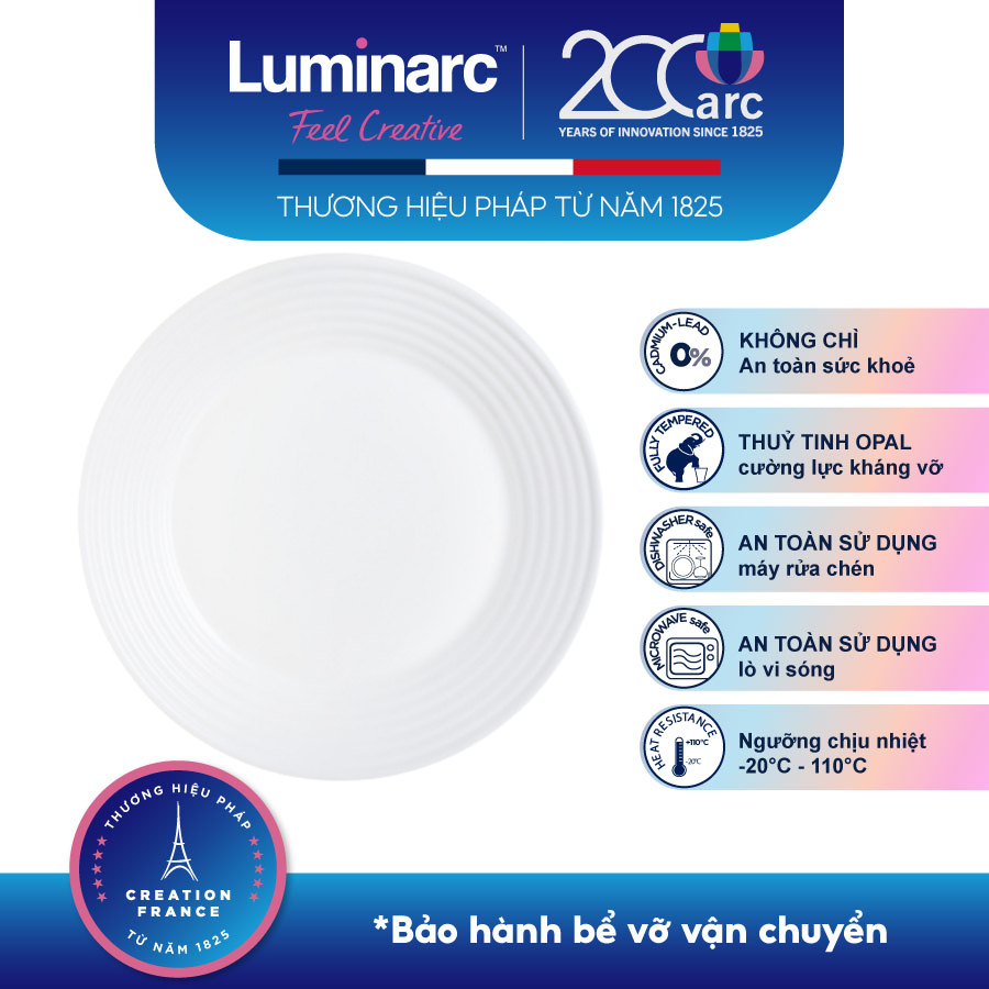 Bộ 6 Đĩa Thuỷ Tinh Luminarc Harena 27cm - LUHAN5804