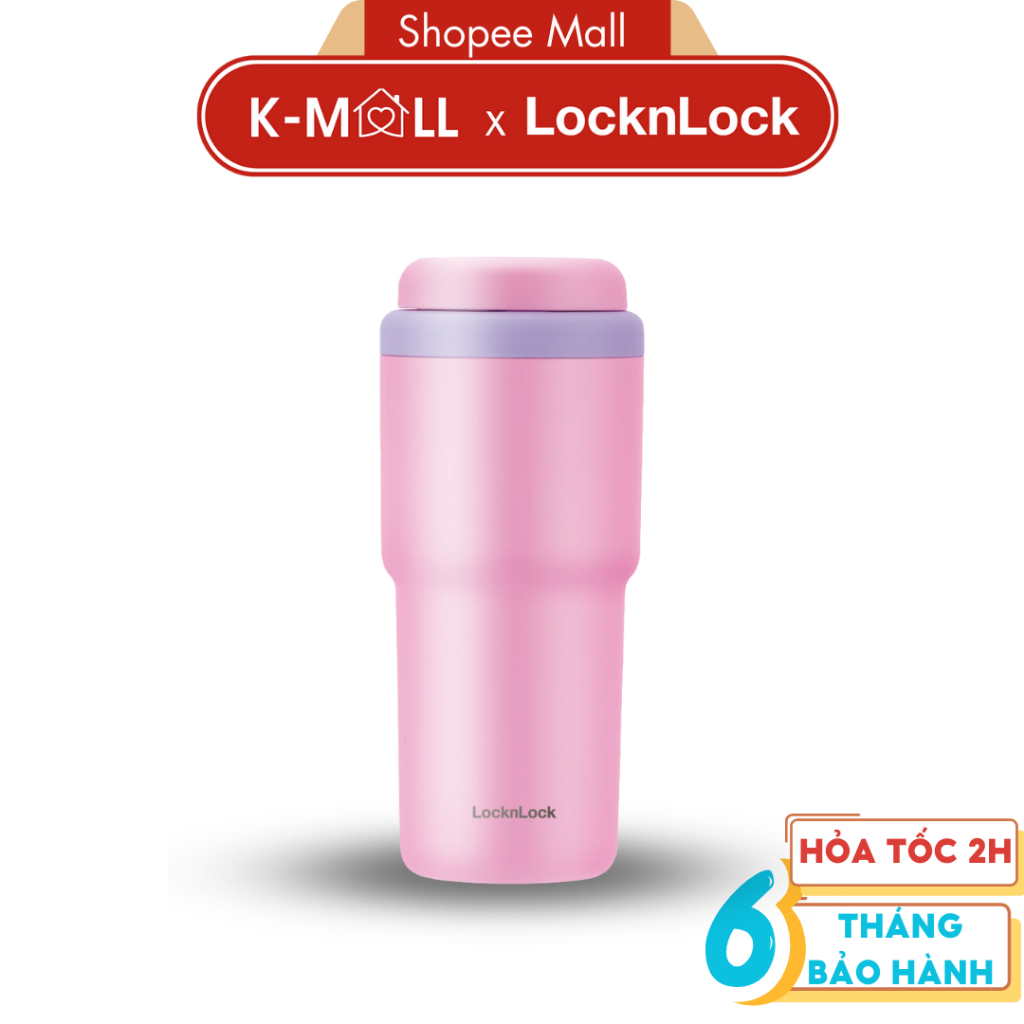 Bình giữ nhiệt LocknLock 480ml Daily Macaron Tumbler LHC3292 Màu Hồng , thép không gỉ 316L  - K-MALL