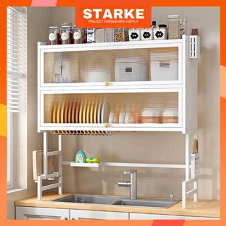 STARKE kệ chén có nắp đậy ,Đa Năng Thông Minh Nhà Bếp Trên Bồn Rửa 2 màu