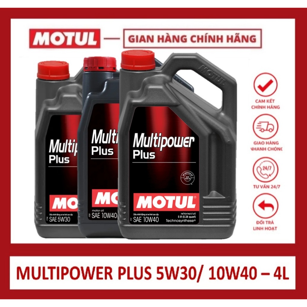 DẦU NHỚT DÀNH CHO XE OTO MÁY XĂNG MOTUL MULTIPOWER PLUS 5W30/10W40 SP 4L/5L VN