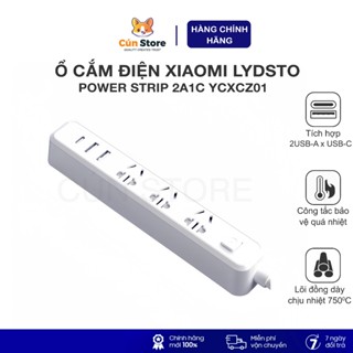Ổ cắm điện đa năng Xiaomi Lydsto Power Strip 2A1C YCXCZ01 chịu tải 2500W dây dài 1.8m | Bảo hành 6th