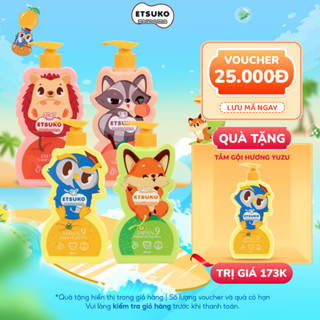 Sữa Tắm Gội Cho Bé ETSUKO 400ml Dưỡng Ẩm Dịu Nhẹ Kháng Khuẩn Bảo Vệ Cho Bé, An Toàn Cho Da Nhạy Cảm