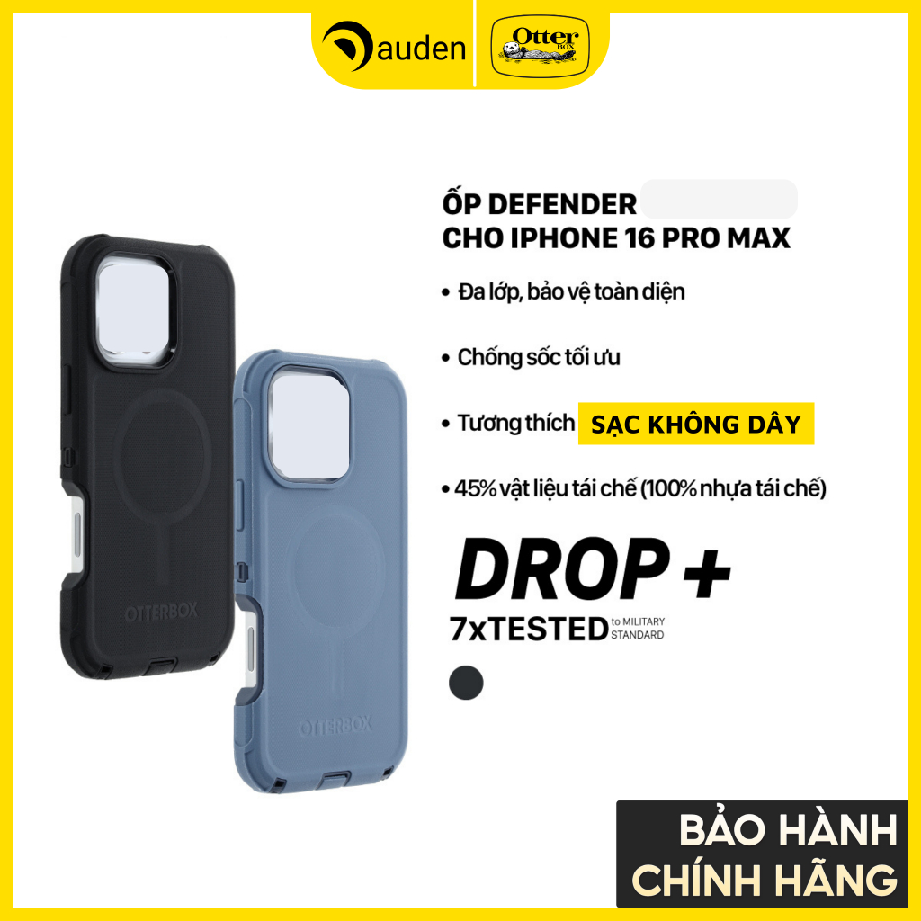 [iPhone 16 Pro/16 ProMax] Ốp lưng OtterBox Defender hỗ trợ sạc không dây chống sốc - Hàng chính hãng