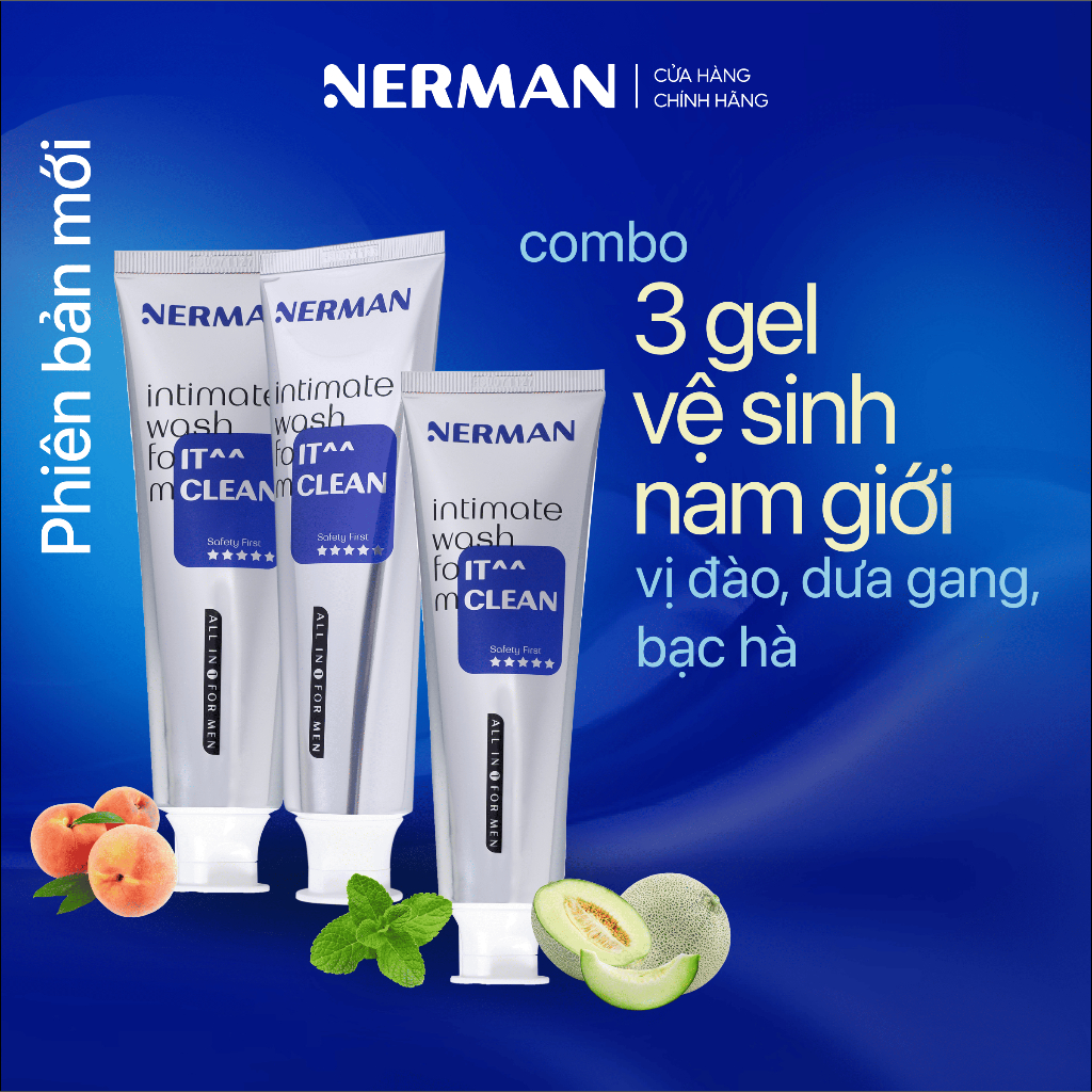 Gel vệ sinh nam giới Nerman IT CLEAN hương vị hoa quả 100ml/chai