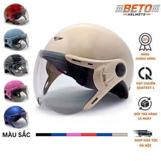  Mũ bảo hiểm nửa đầu có kính BKtec BK6 chính hãng - Nón bảo hiểm nam nữ Anfago Haley thời trang,Freesize vòng đầu 55-59cm 