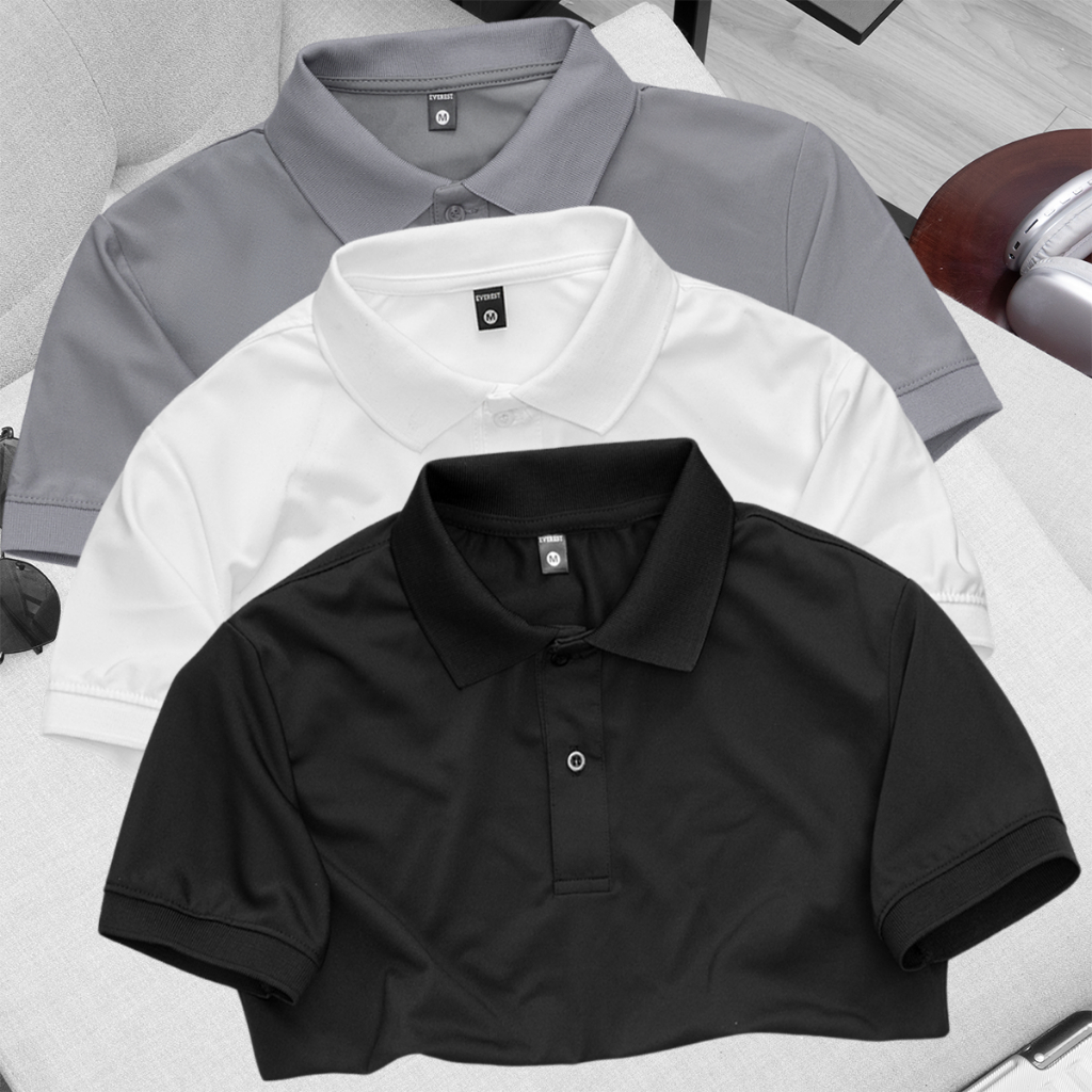 Bộ 3 áo thun polo nam vải cá sấu co giãn 4 chiều cổ bẻ Everest Nhiều màu