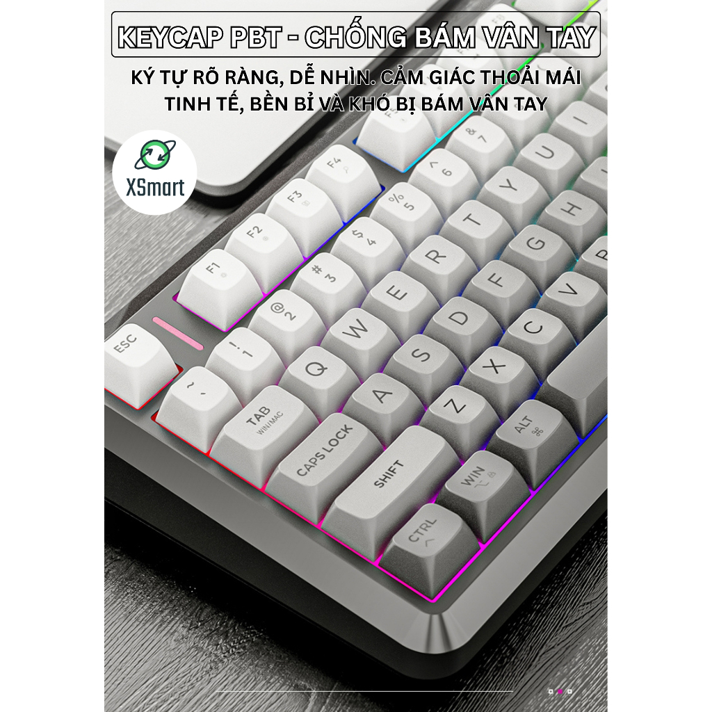 Bàn Phím Không Dây Bluetooth M75 LED RGB, Keycap PBT , Màn Hình LCD, Kết Nối Đa Năng, Pin Sạc, Gõ Êm | BigBuy360 - bigbuy360.vn