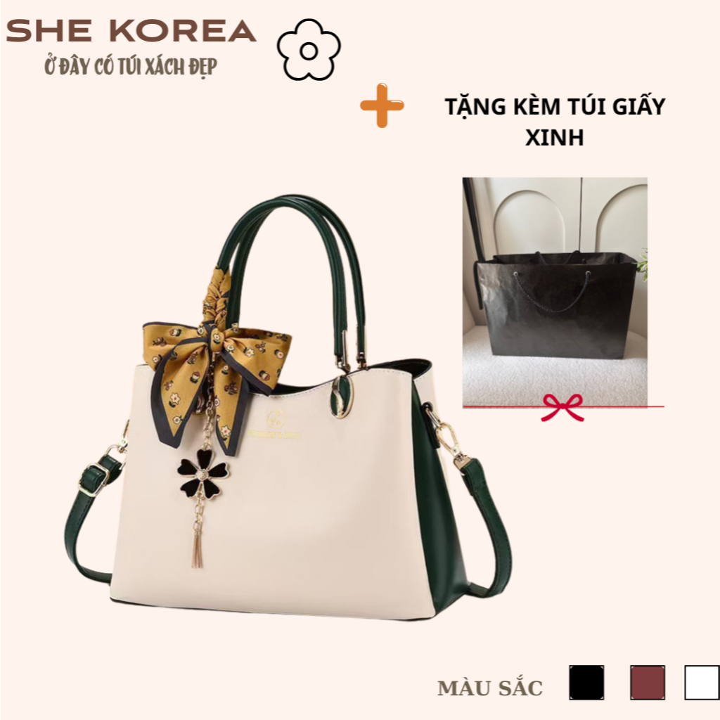 [Tặng kèm túi giấy] Túi xách nữ Trung Niên Sang Trọng, quà tặng cho mẹ/cô đẹp kèm khăn quấn túi SHE KOREA