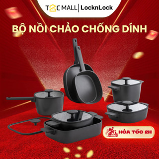 Nồi Chảo Chống Dính LocknLock Square-IH Hình Vuông  Bếp Từ Nắp Kính Silicone Size To 18 20 22 26 22x28cm T2CMall