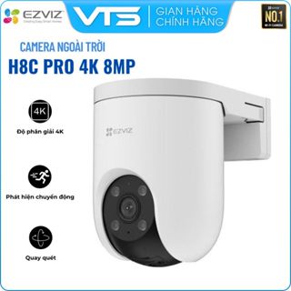 Camera IP Wifi EZVIZ H8C Pro 4K 8MP | H8C Pro 3K 5MP | H8C Pro 2K+ 4MP | H8C Pro 2K 3MP, Ngoài Trời, Xoay 360 Độ, Color
